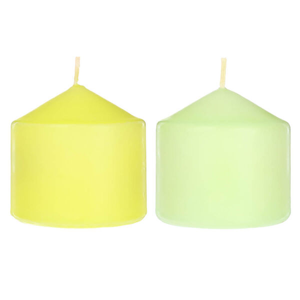 Ladecor нежность, свеча столбик, цвет лимонный, 2 отттенка (5/13), 6,8x7 см