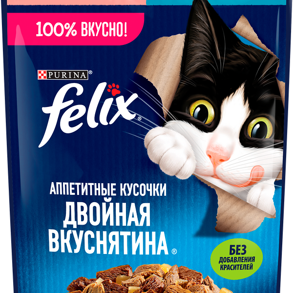 Корм влажный Felix Двойная вкуснятина Лосось-форель