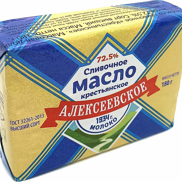 Масло сливочное Алексеевское Молоко крестьянское 72.5%