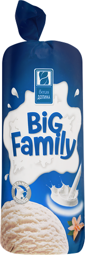 Мороженое БЕЛАЯ ДОЛИНА Big Family, со вкусом пломбира 12%, с змж, пакет, 600г