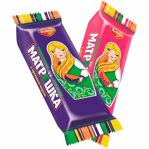 Конфеты Рот Фронт Матрешка вафельные с ореховым вкусом