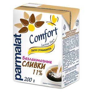 Сливки питьевые Parmalat Comfort безлактозные ультрапастеризованные 11%, 200мл