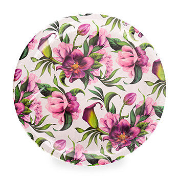 Тарелки одноразовые Цветы 24 см 10 шт в упаковке Россия