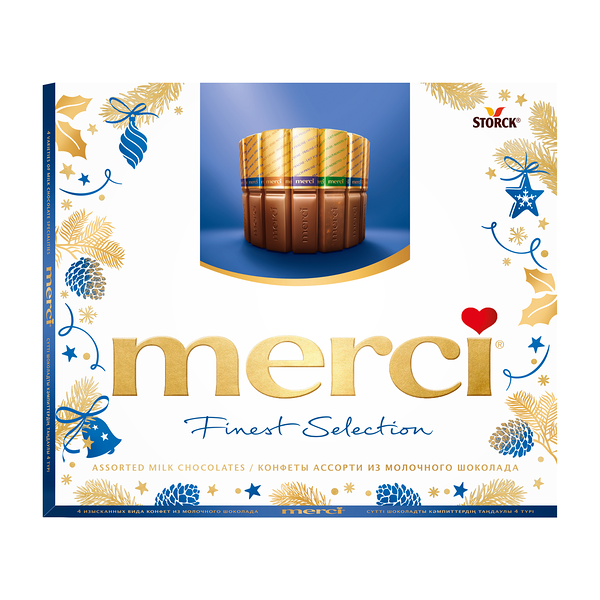 Шоколадные конфеты Merci (Мерси) Ассорти из молочного шоколада, в ассортименте ТМ Storck (Шторк)