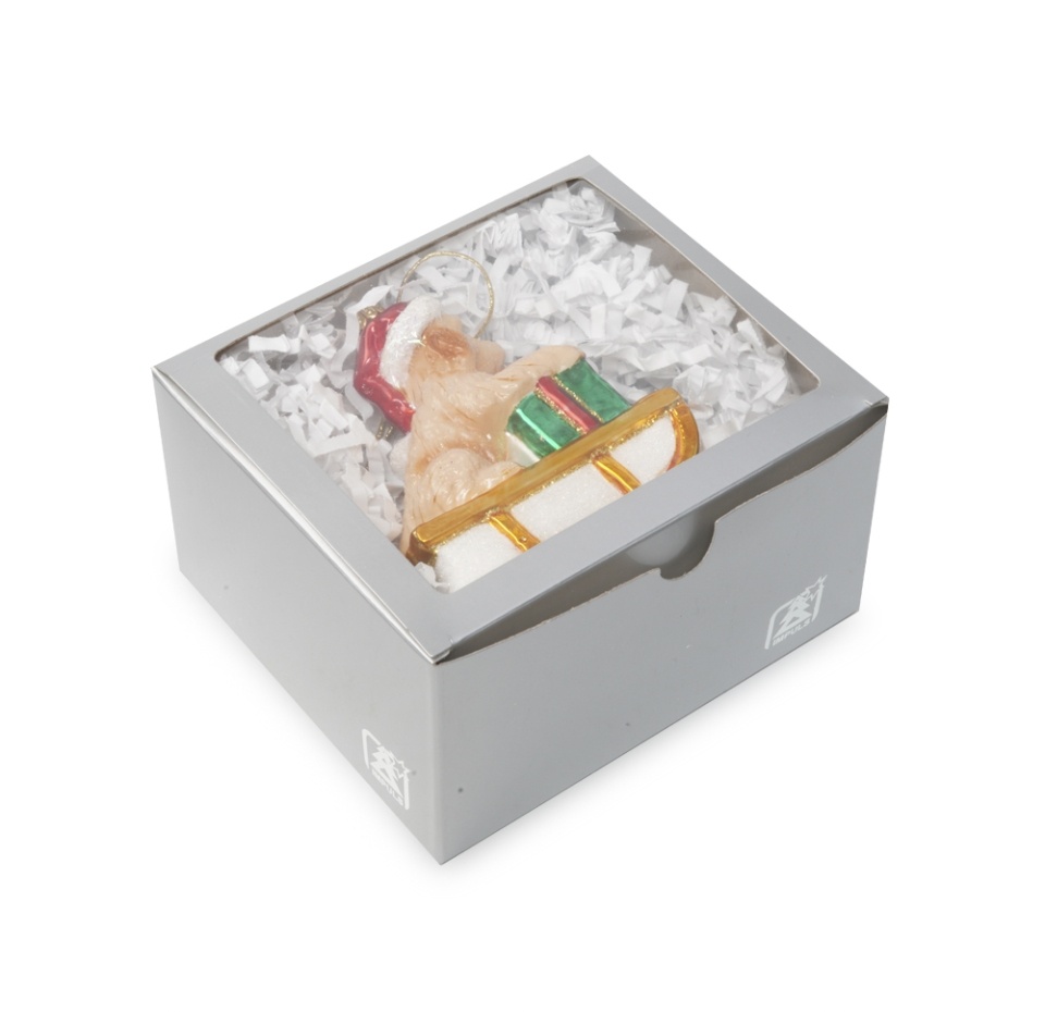 

Игрушка для елки Impuls Коллекция Традиции Собака с подарком на санях