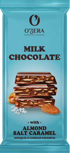 

Шоколад молочный O'Zera Milk chocolate with Almonds salt caramel 90 г
