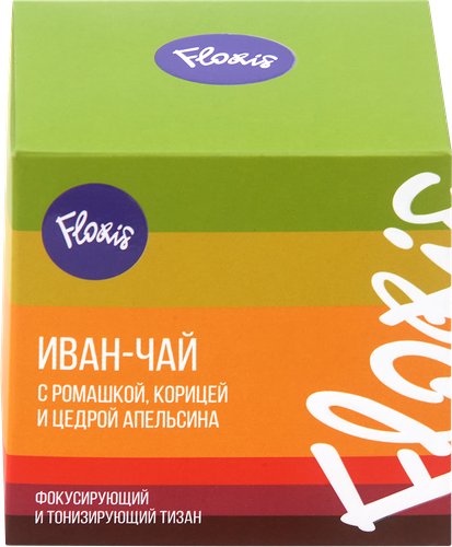 Напиток чайный FLORIS Иван-чай с ромашкой, корицей и цедрой апельсина, 50г