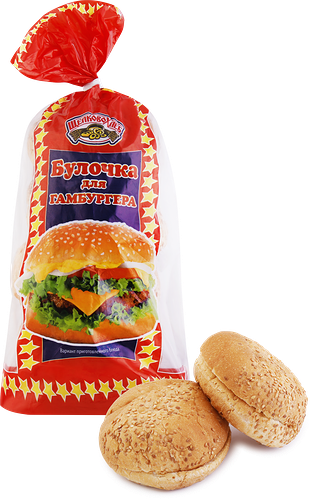 Булочка для гамбургера ЗАО ЩЕЛКОВОХЛЕБ, 4x4*60г