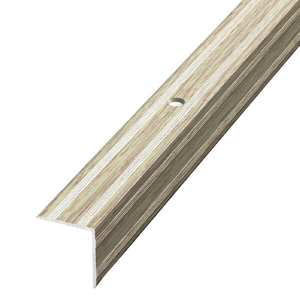 Порог-угол алюминиевый декоративный, 0.9 м, 20х20 мм, дуб беленый №087