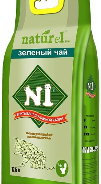 Наполнитель для кошачьего туалета №1 Naturel Зеленый чай 17.5л