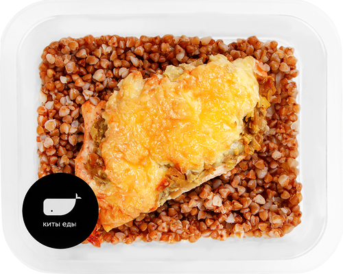 Филе куриное КИТЫ ЕДЫ с грибами, запеченное с гречкой, 230г