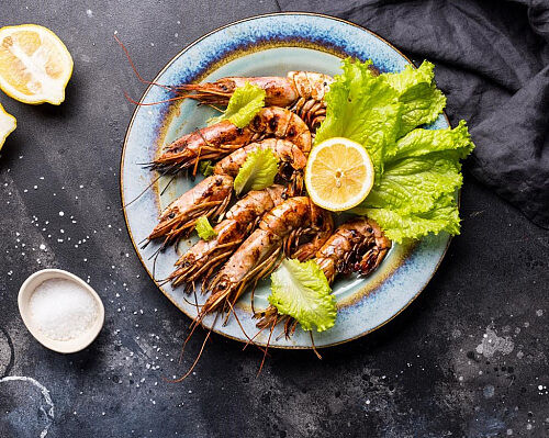 Креветки тигровые на гриле