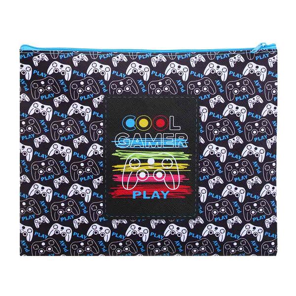 Кул геймер папка для тетрадей 24x20см, для a5, молния сверху, искусственная кожа с печатью
