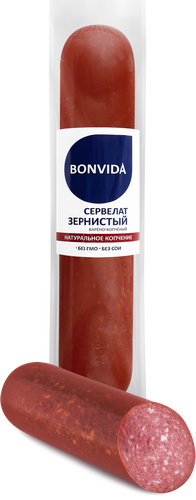 

Колбаса варено-копченая Bonvida Сервелат зернистый