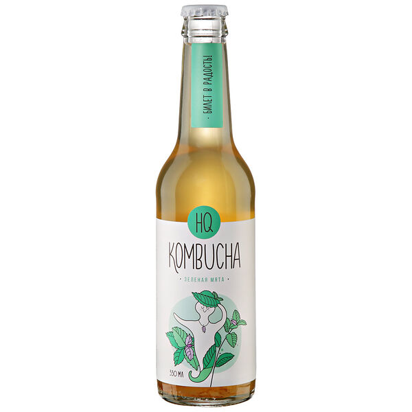 Напиток HQ Kombucha Зелёная мята слабогазированный
