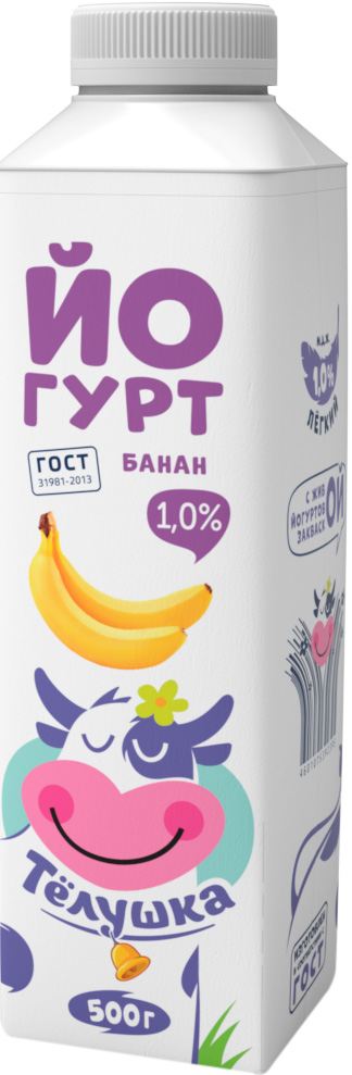 

Йогурт питьевой Тёлушка банан 1% 500 г