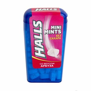 Конфеты без сахара со вкусом арбуза Halls Mini Mints в Магнит со скидкой –32%