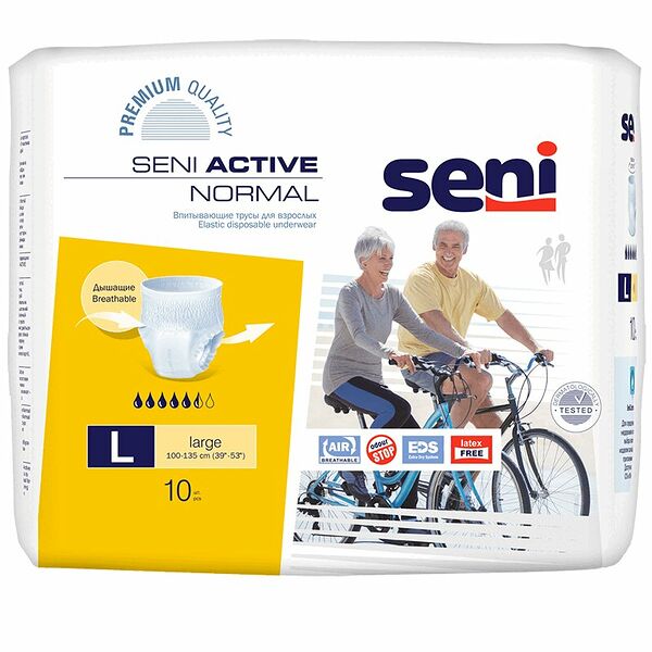 Трусы Seni active normal 10 шт размер L впитывающие для взрослых