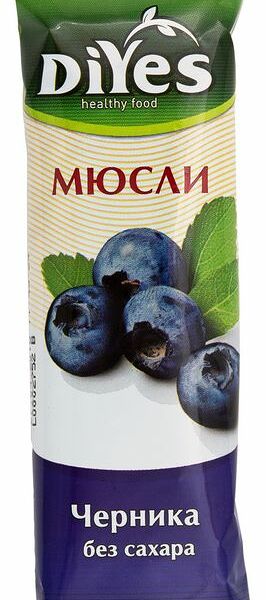 Батончик-мюсли DiYes Черника без сахара 25г