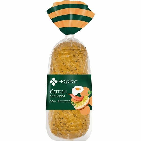 Батон Истринский зерновой нарезанный Маркет Перекрёсток