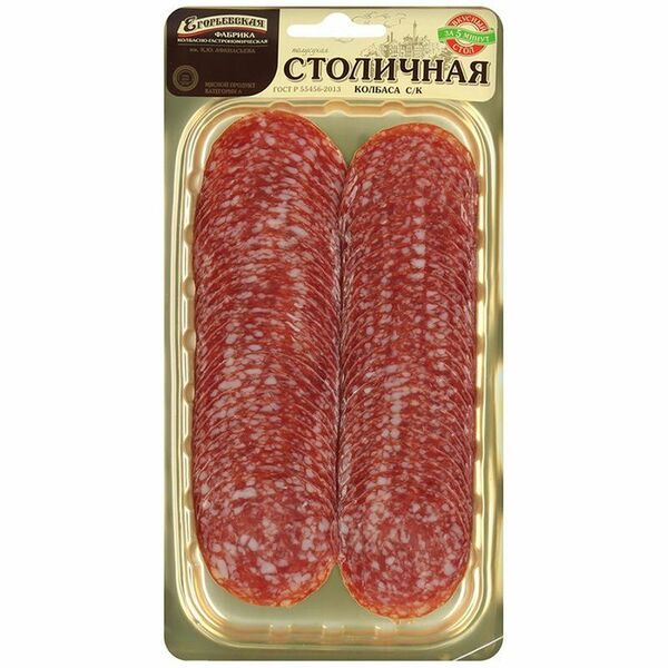 Колбаса сырокопчёная Столичная Егорьевская КГФ полусухая