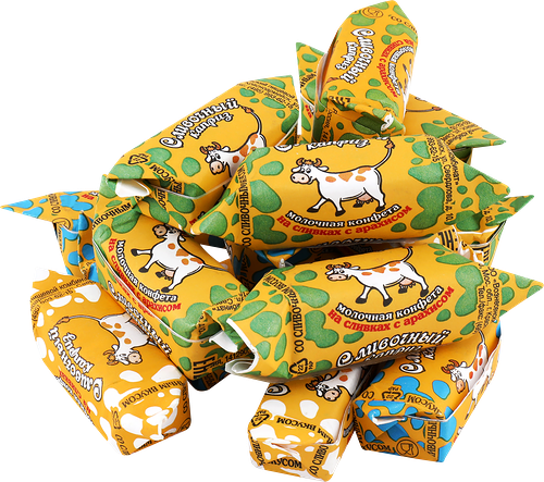 Конфеты Сливочный каприз молочные на сливках с арахисом и кунжутом ассорти вес 