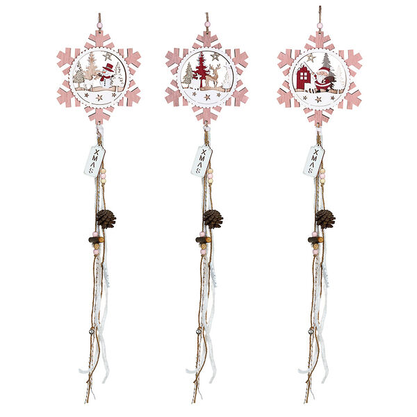 Сноу бум сувенир подвеска, 14x80 см, дерево, 3 дизайна, арт р1 в ассортименте