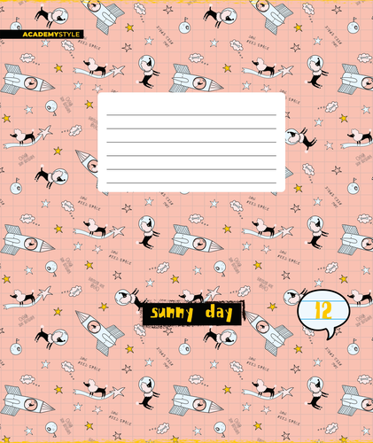 

Тетрадь А5, 12 листов, в линейку, на скрепке, в ассортименте