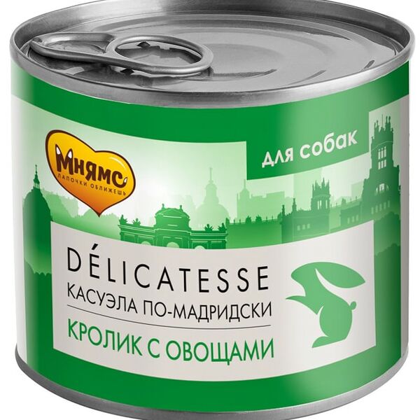 Влажный корм для собак Мнямс Delicatesse Касуэла по-мадридски Кролик с овощами 200г