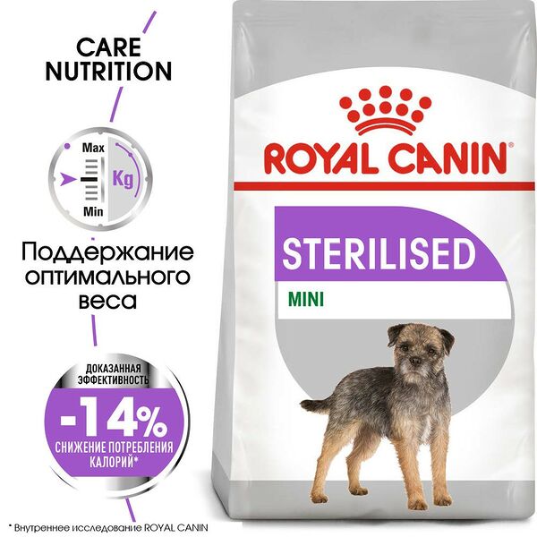 Royal Canin Mini Sterilised Adult корм для взрослых стерилизованных собак мелких пород Курица