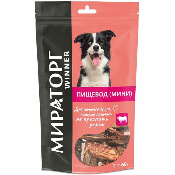 Лакомство Мираторг для собак сушенный говяжий пищевод 50г