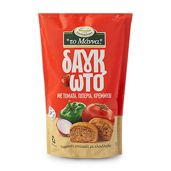 Сухари пшеничные цельнозерновые MANNA с томатом, перцем и луком 70г, Греция