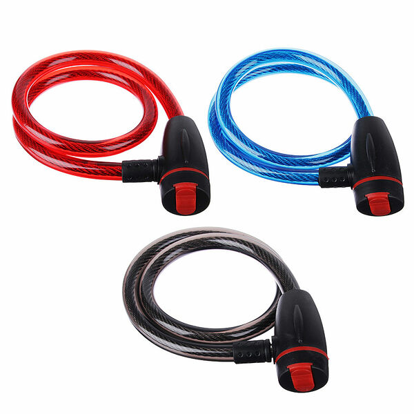 Vetta замок велосипедный противоугонный тросовый 12x800мм, металл, пластик, 3 цвета в ассортименте