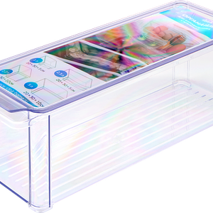 Органайзер для холодильника IDEA 10х30х10см, с крышкой, прозрачный, размер М Арт. 1585