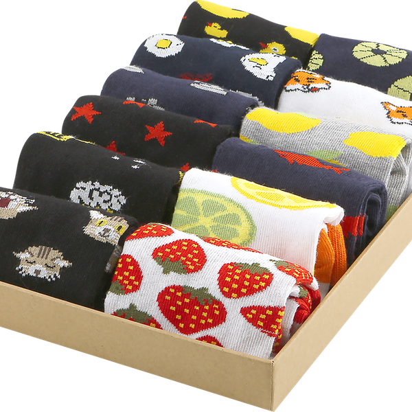 Носки женские INWIN р. 23, 25 белые с мордочками лисят, Арт. BPF21/W01-wHitecat в ассортименте 