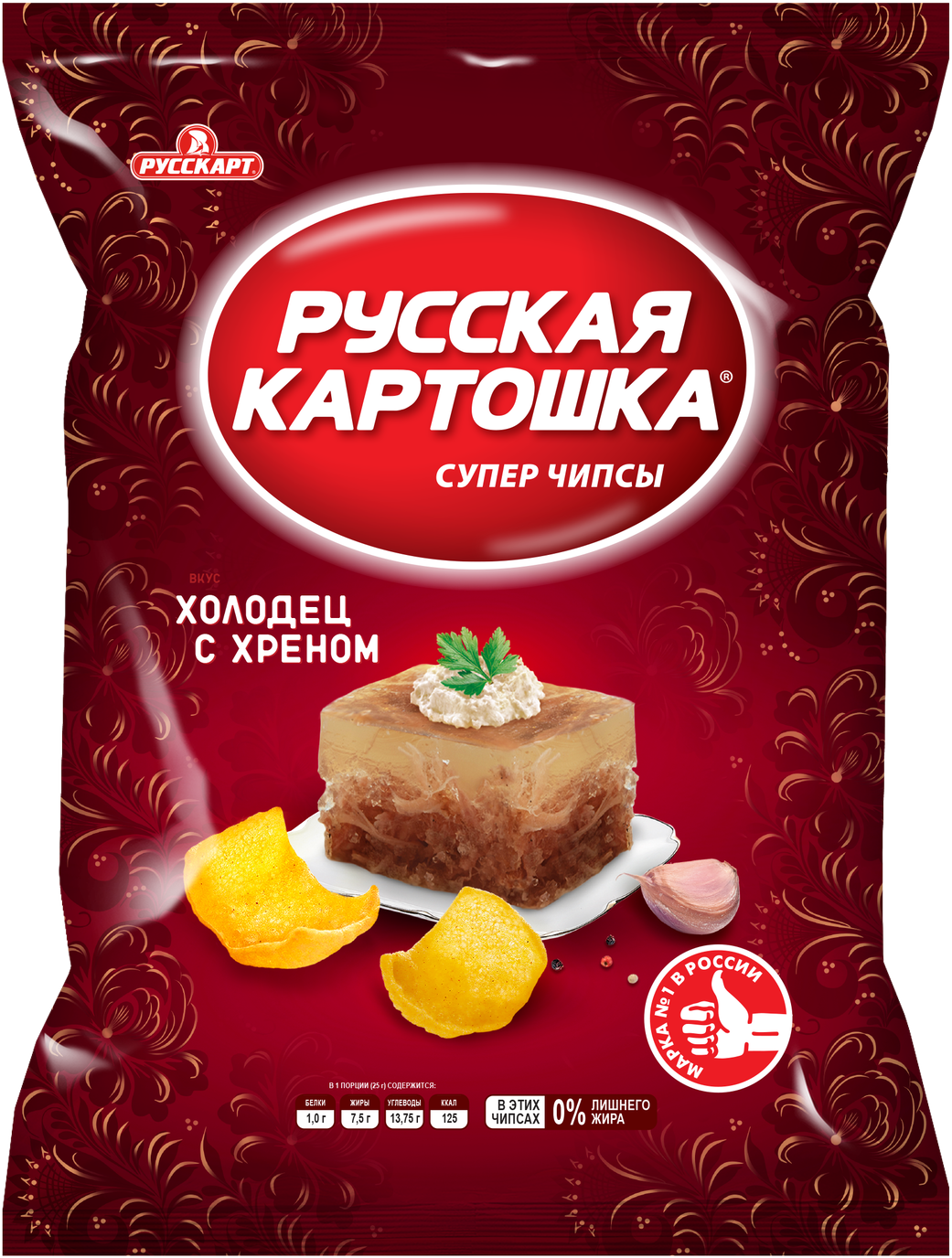 

Чипсы Русская картошка картофельные Холодец с хреном 105 г