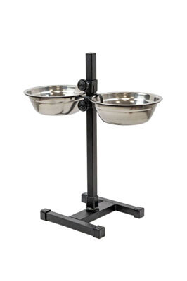 Подставка Homepet металлическая регулируемая с мисками D 16 см 2х500 мл до 30 см