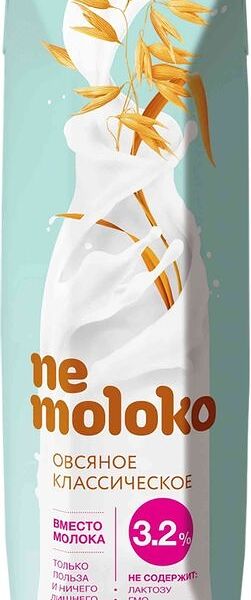 Напиток овсяный Nemoloko классический 3.2%, 1л