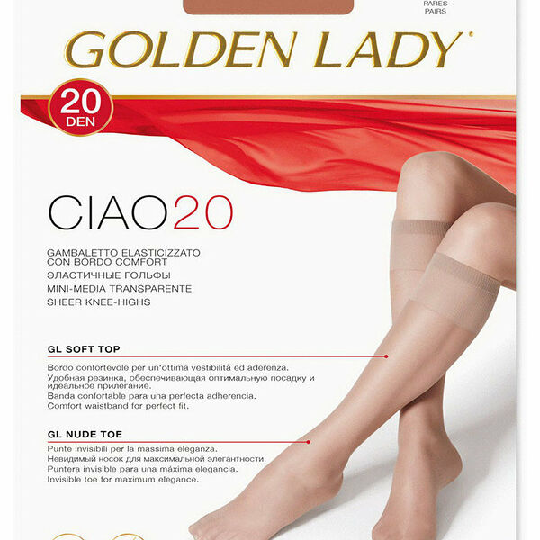 Гольфы женские CIAO 20 melon 2 пары ТМ Golden Lady (Голден Леди)