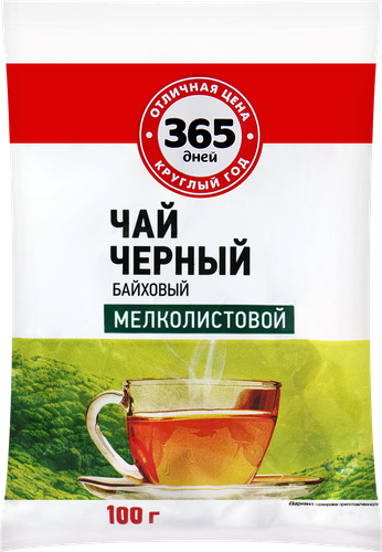 

Чай черный 365 ДНЕЙ байховый, листовой, 100г