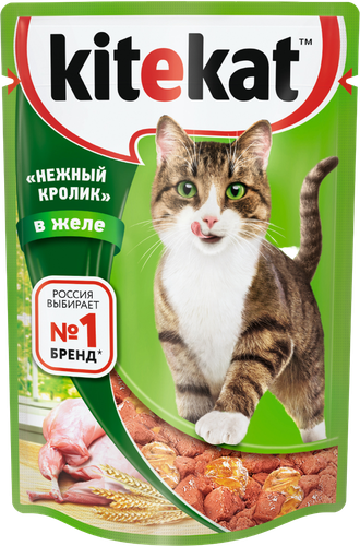 

Влажный корм Kitekat для взрослых кошек со вкусом кролика в желе Нежный кролик 85 г