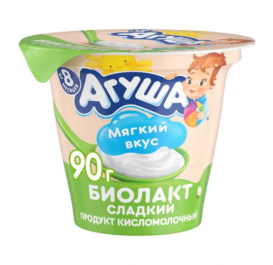 

Напиток кисломолочный Биолакт Агуша сладкий с 8 месяцев 3.2% 90 г