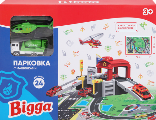 

Набор игровой BIGGA Парковка с машинками, 24 предмета, Арт. 2203I0107