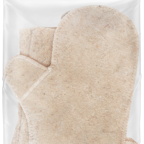 Набор для бани и сауны HOT POT Шапка, коврик и рукавица, бело-серый, Арт. 42013