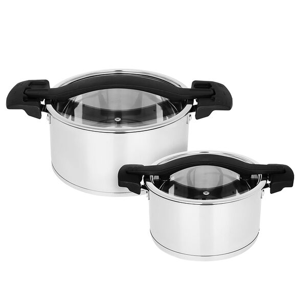 Satoshi ансо набор кастрюль 4 пр. (2,6л+4,5л) со стекл. крышкой