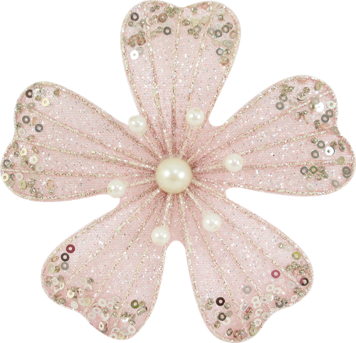 

Украшение елочное Homeclub Нежный цветок с глиттером розовый 11 см