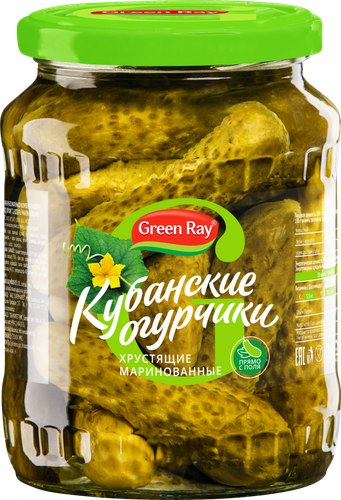 

Огурцы маринованные Green Ray Кубанские огурчики 720 мл