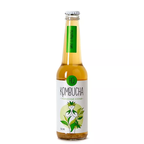 Напиток HQ Kombucha Традиционный зелёный слабогазированный