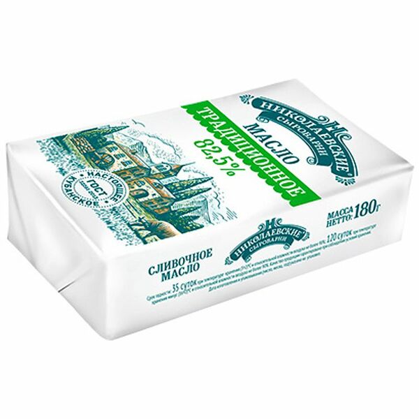 Масло сливочное Николаевские сыроварни Традиционное 82.5%, 180г