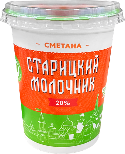 

Сметана Старицкий молочник 20% 400 г дизайн упаковки в ассортименте